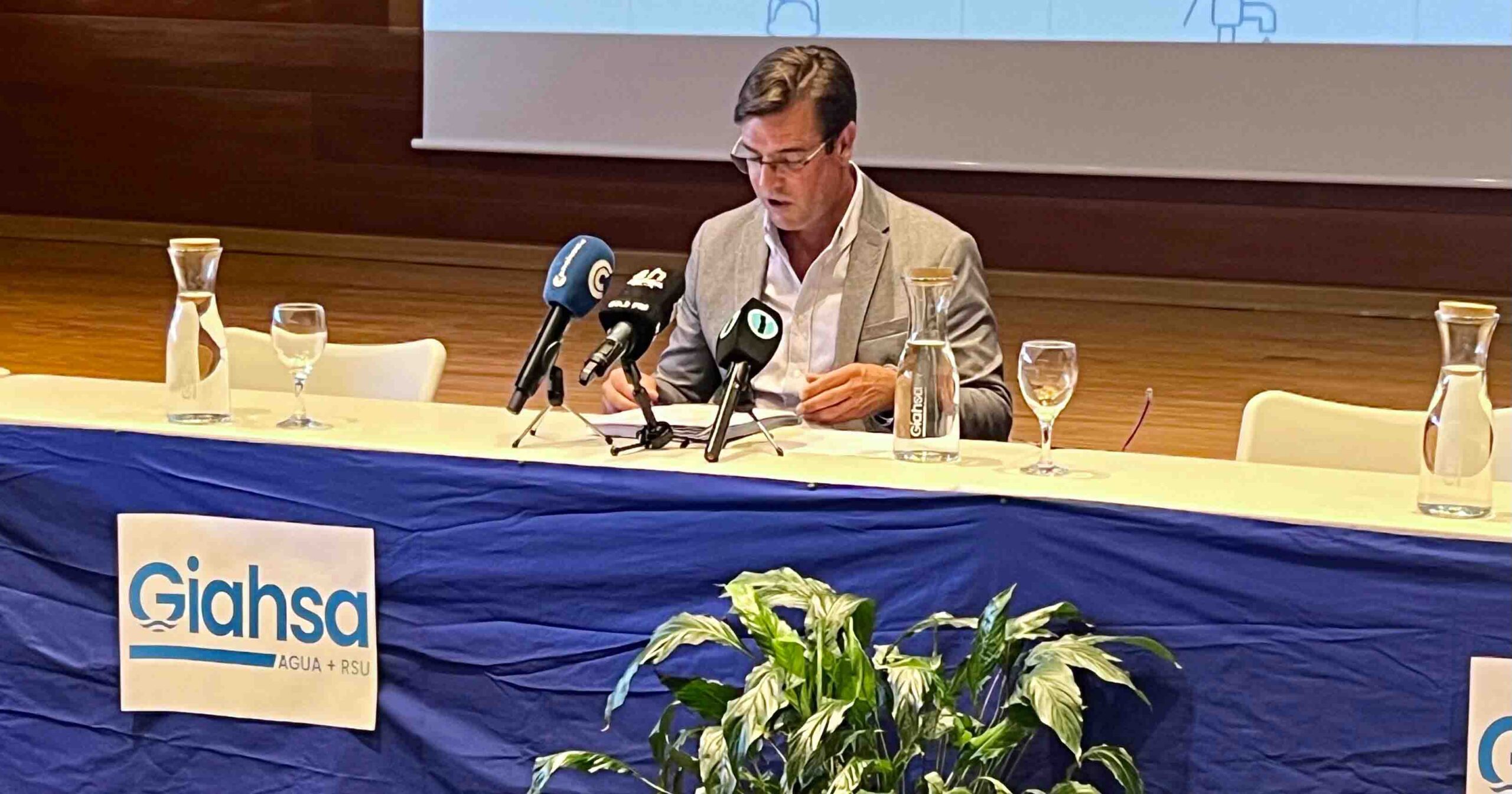 Diego del Toro, presidente de la MAS, durante la rueda de prensa celebrada en la sede de Giahsa en Aljaraque (Huelva).